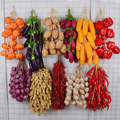 Simulation Vegetable Pepper False Potato Corn Garlic Peanut Hanging String Nongjiale Hotel Courtyard Model Decorative Props