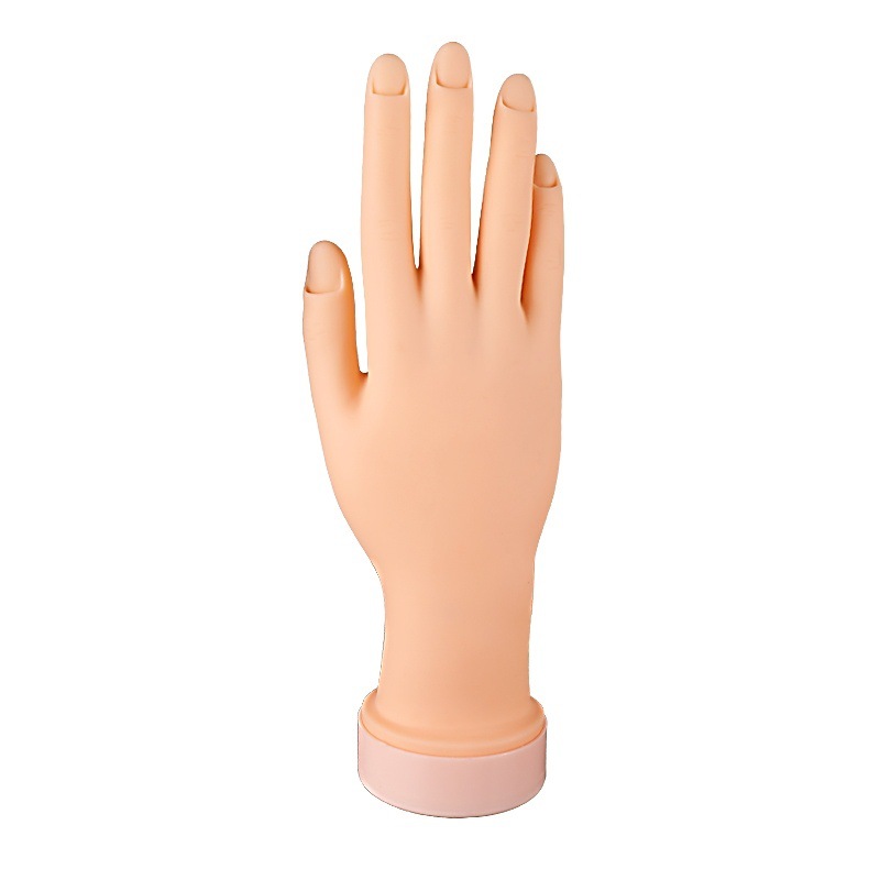 Manicure beginners practice prosthetic hand model pluggable nail finger bending display stand rubber hand silicone hand mold