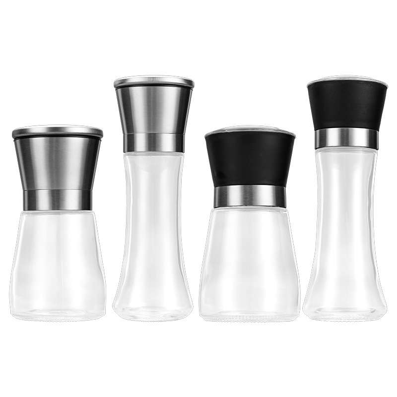 304 Stainless Steel Grinder High Pepper Grinder Zanthoxylum Grinder Manual Grinder Glass Spice Bottle
