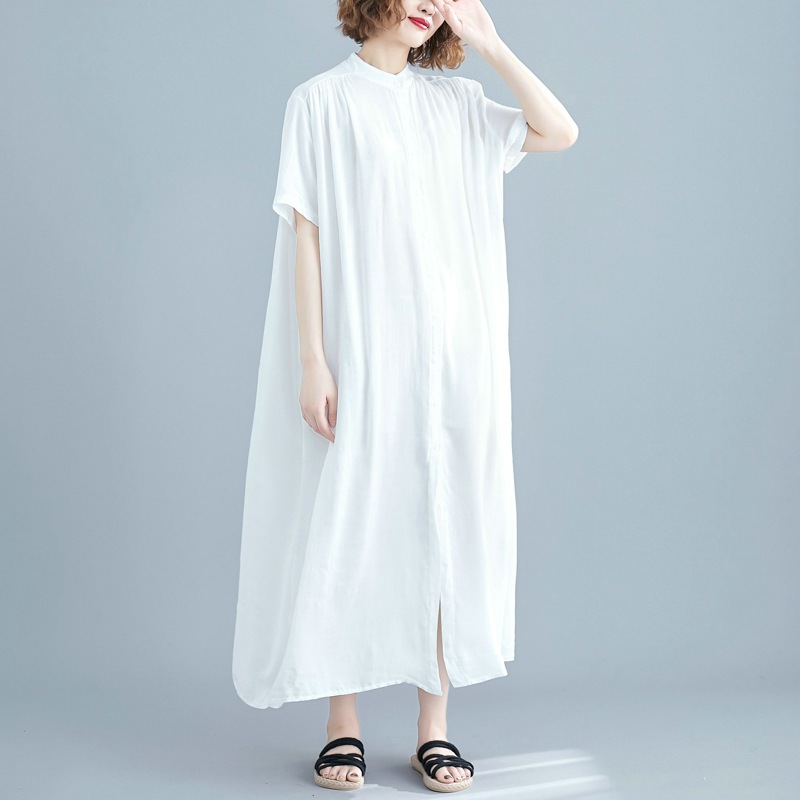  new summer style literary comfortable slim long cardigan sun protection shirt cotton and linen large size shirt dress for women