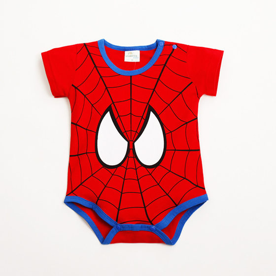 Baby Crawling Clothes Summer Short-Sleeved One-Piece Clothes Export Ebay Pure Cotton Wish Cartoon Print Newborn Baby Clothes