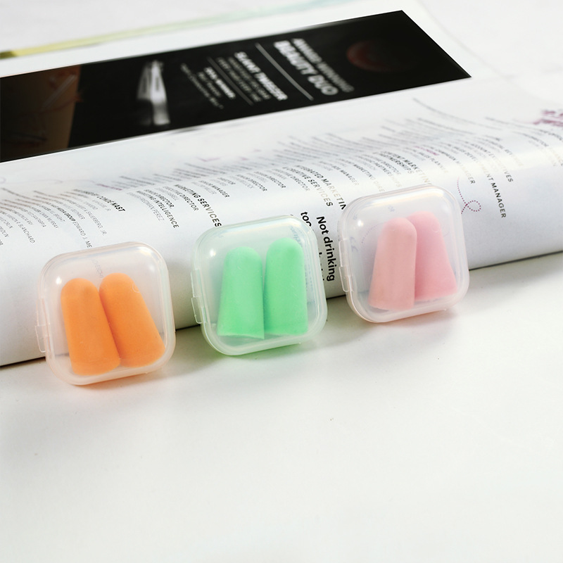 Slow rebound sponge soundproof earplugs anti-noise boxed earplugs bullet noise reduction silent sleep earplugs wholesale