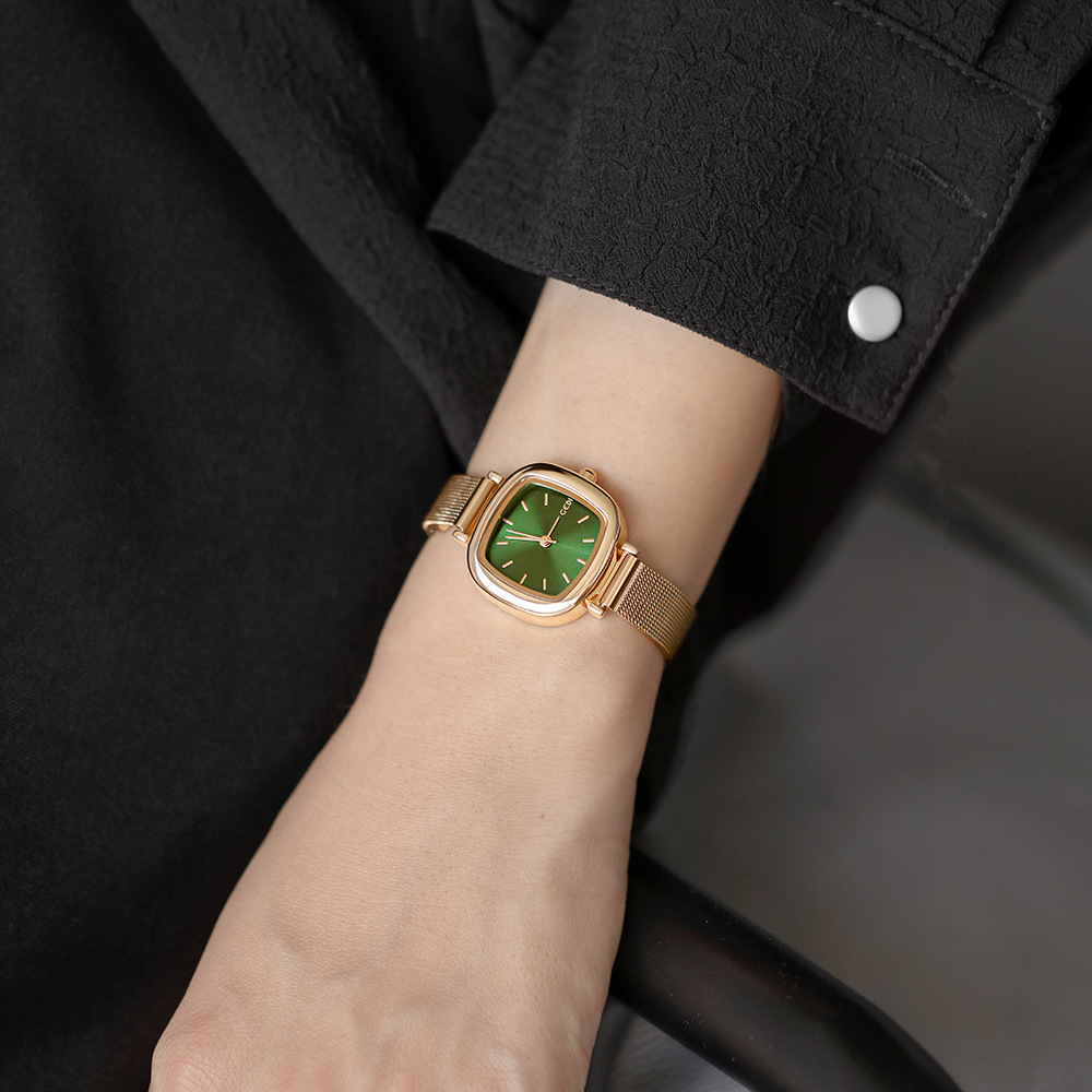 Gedi watch women's simple elegant student small dial thin strap small square mesh chain niche watch women's watch
