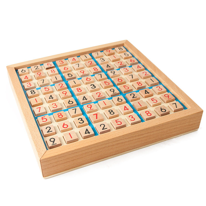 Wooden Sudoku Jiugongge Game Chess Primary School Students' Logical Thinking Children's Educational Table Games Toys Chessboard with Questions