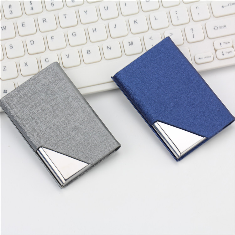 Factory wholesale stainless steel PU business card case aluminum alloy business card holder creative gift custom Company LOGO