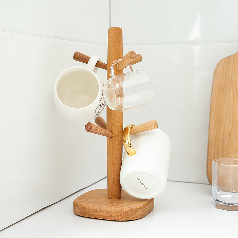 木製カップ棚家庭用カップ水切り棚クリエイティブカップ棚収納棚水杯棚掛け棚水杯棚|undefined