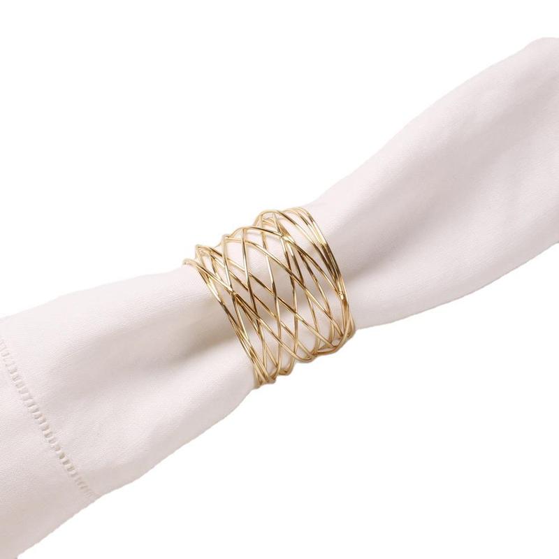 クロスボーダーの結婚祝いのメッキの金色の中号の鉄の糸の輪のナプキンの環の鉄線のナプキンは簡単な巻きのナプキンの輪を掛けます。|undefined