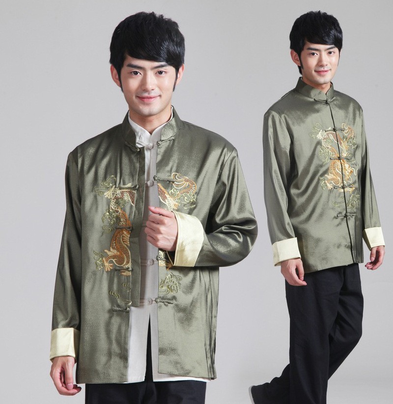 Men's New Embroidered Long Sleeve Cardigan Coat Chinese Style Casual Top Festive Celebrity Annual Performance s-xxxl