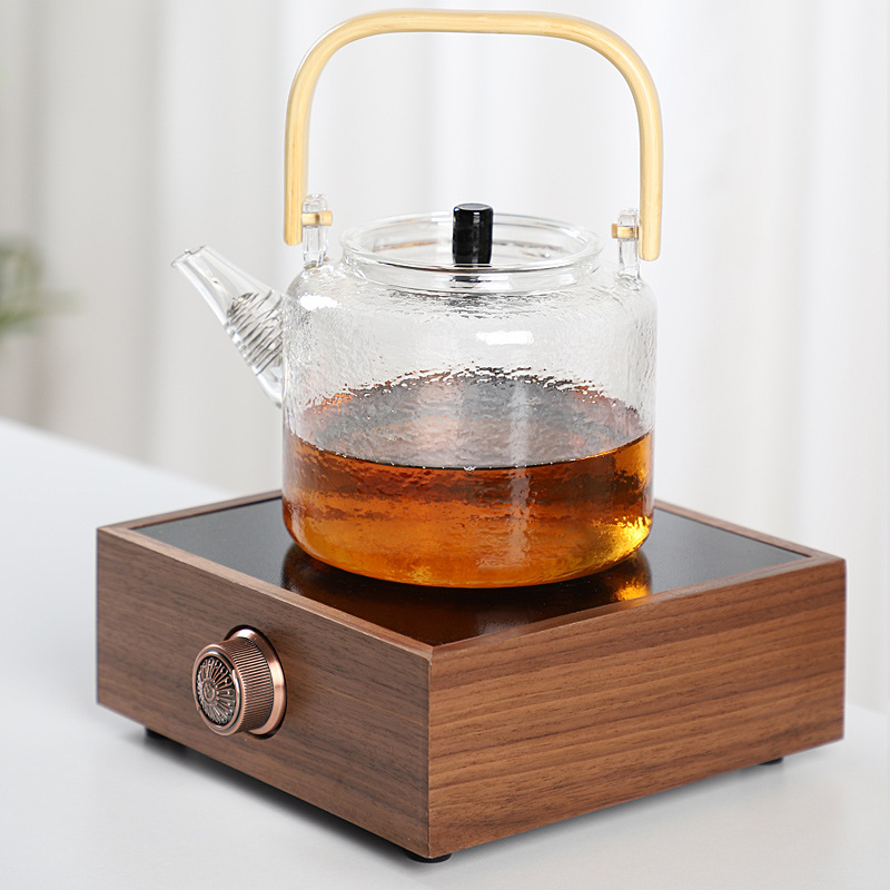 Commercial electric pottery tea stove walnut tea stove does not pick pot solid wood electric pottery stove mini intelligent tea maker generation