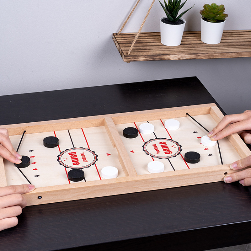 Pop-up chess parent-child interaction children's chess pop-up chess ice hockey desktop game two-in-one gobang board game toy