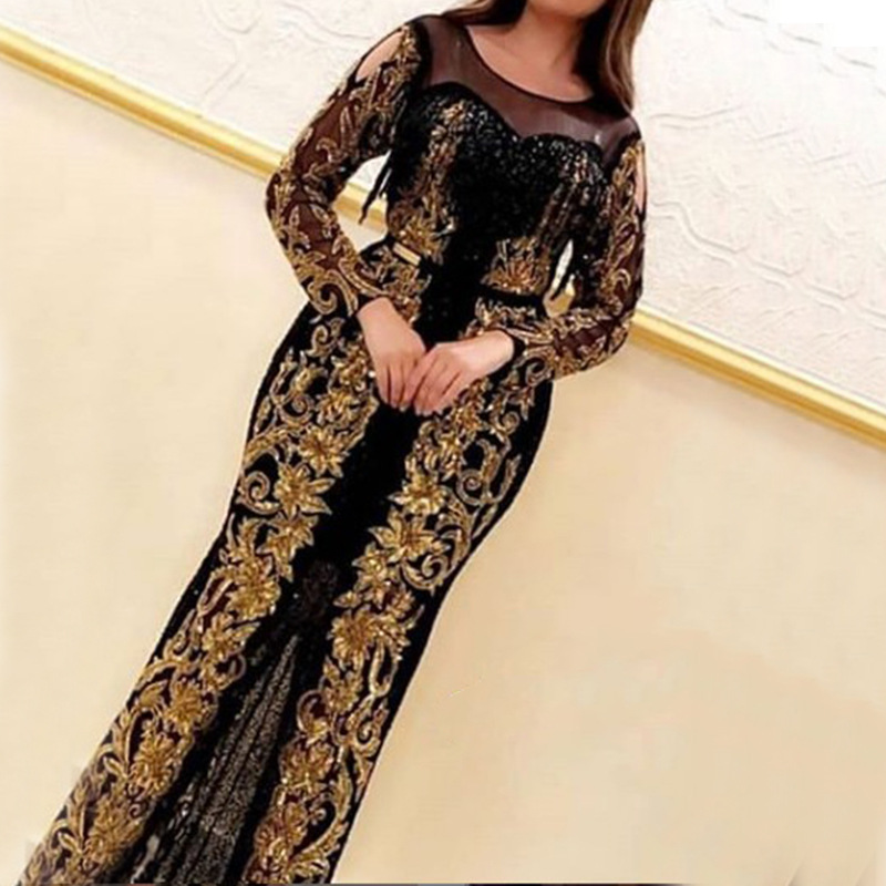 2020 Spring cross-border new European and American Foreign Trade women's clothing Amazon independent station long sleeve gilding swing dress New