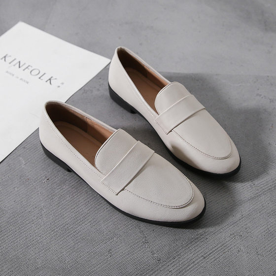 Black Small Leather Shoes Women's British Style 2022 Autumn New Internet Celebrity All-match Flat Shoes Large Size Women's Shoes 41-43