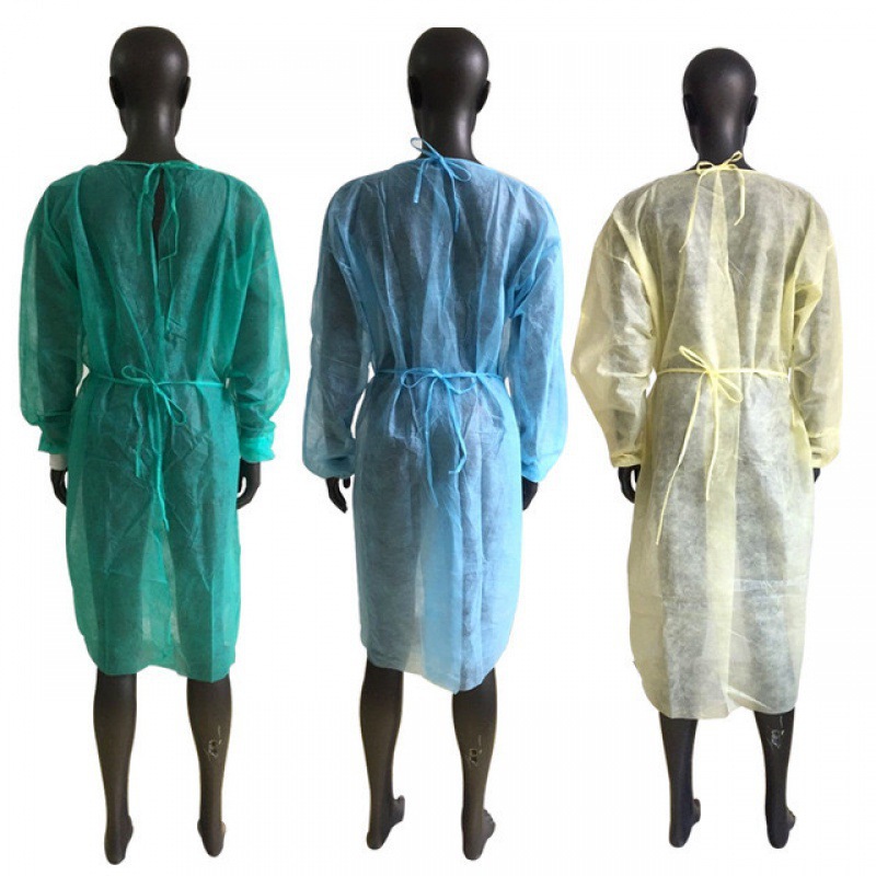 Factory disposable non-woven isolation gown protective clothing disposable overalls dustproof isolation clothing blue spot
