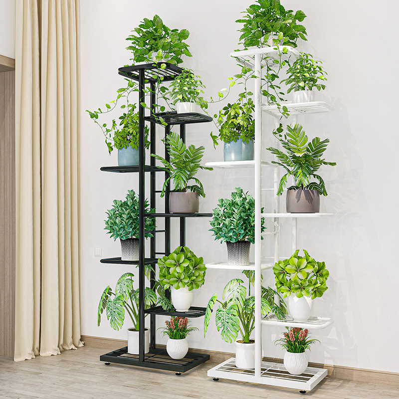 Flower Shelf Multi-Layer 7-Layer 8-pot Indoor Household Balcony Decorative Storage Rack Iron Living Room Simple Flower Pot Hanging Green Rose
