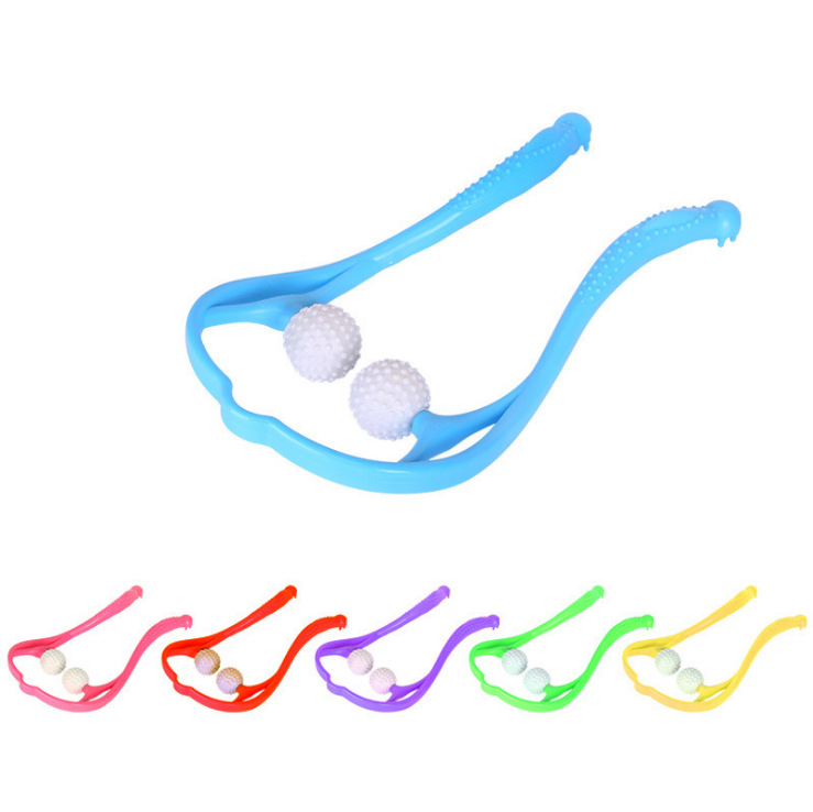Manual cervical vertebra massager multifunctional office cervical vertebra massager home clip neck meridian massage ball wholesale