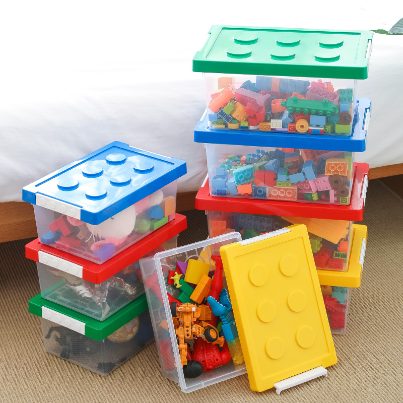 Lego Toy Storage Box Children's Transparent Building Blocks Sorting Box with Lid Snack Storage Box Plastic Storage Box