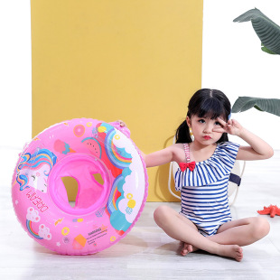 Spot wholesale ins new children's pink unicorn crotch ring seat baby inflatable unicorn lifebuoy