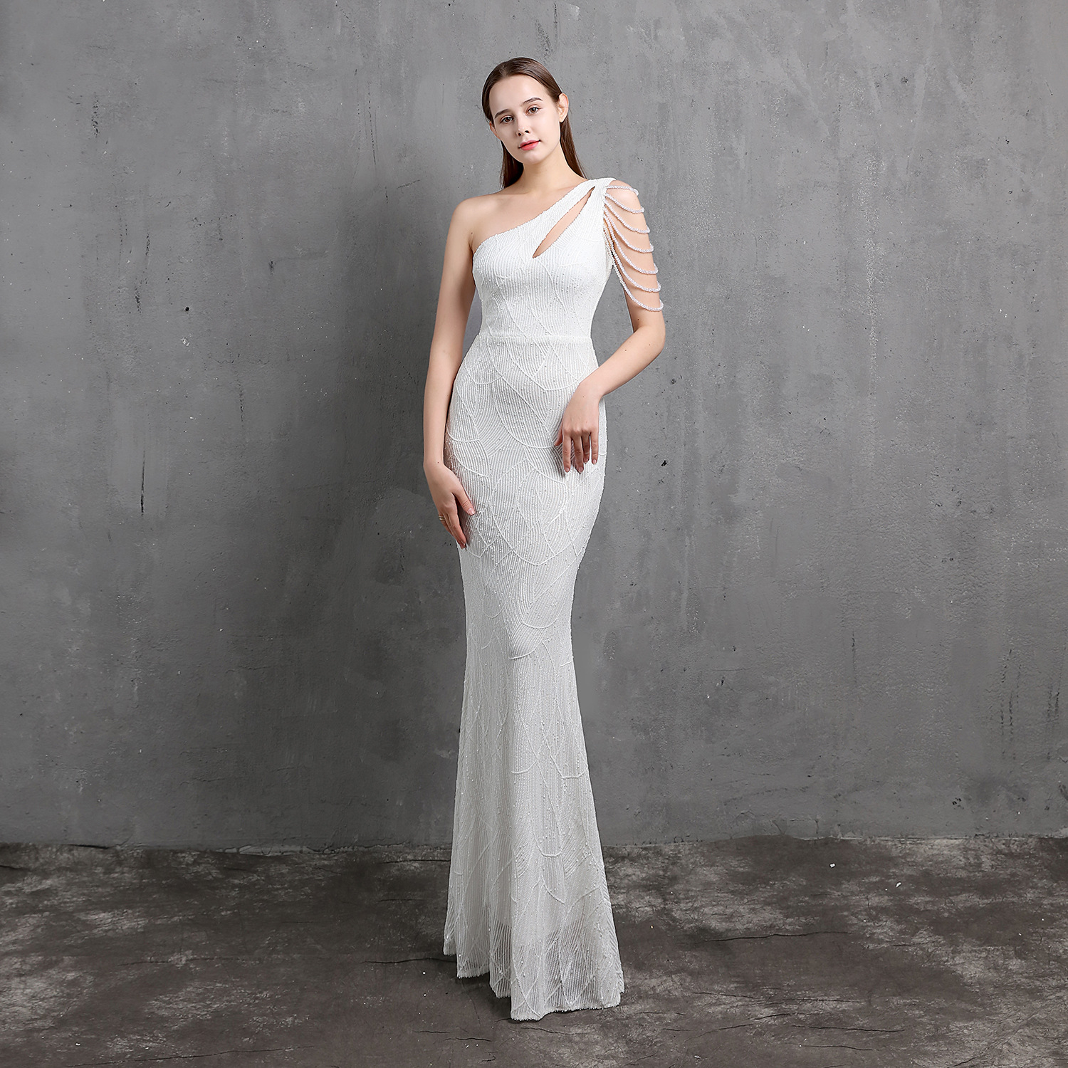 18519# Dress Fairy Style Fantasy Celebrity Party Evening Dress Sexy Long Slimming Toasting Dress Bride
