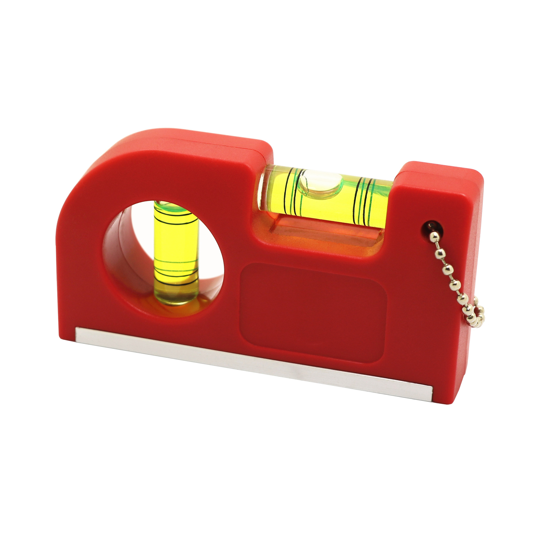 Foreign trade direct supply mini plastic level hanging chain waist torpedo level convenient strong magnetic aluminum alloy