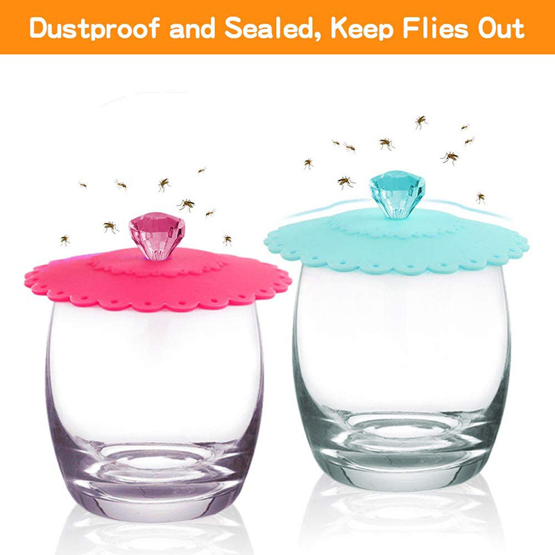 Cross-border food grade silicone glue cup cover dustproof glass cover silicone cup cover glass cover 6-piece set