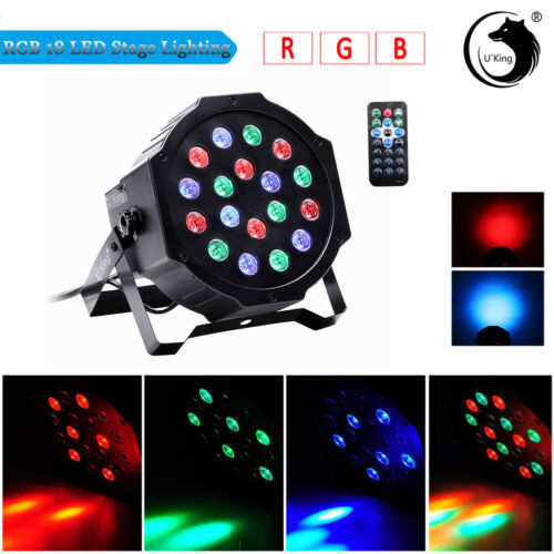 Cross-border remote control 18 led dyeing lights voice-controlled patch lights background projection lights KTV bar stage lights