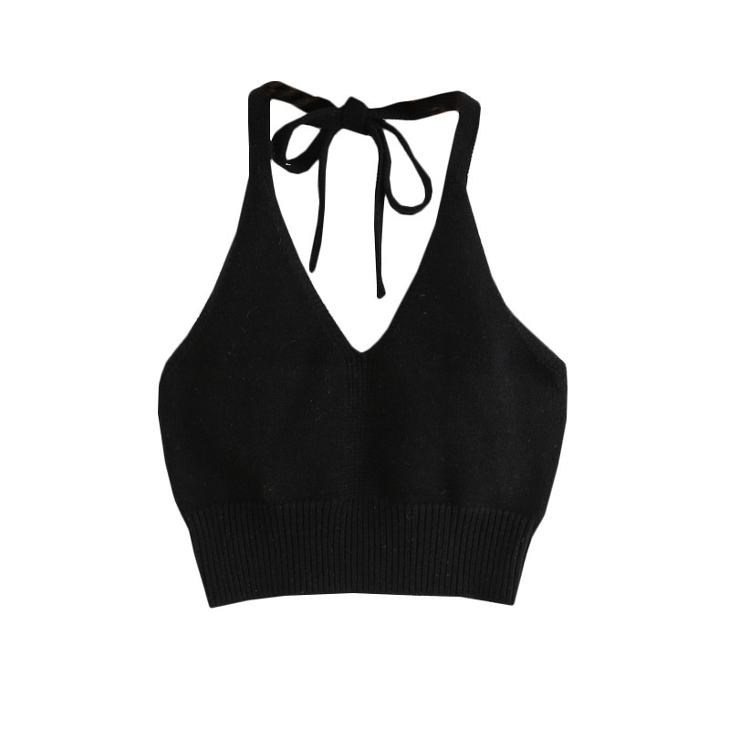 Internet celebrity summer elegant bar disco camisole women's inner sexy halter backless short outer top fashion