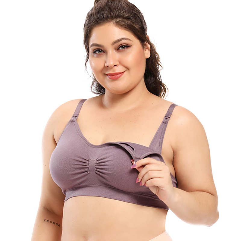 European and American Plus Large Size Pregnant Women's Breast-feeding Bra No Steel Ring Postpartum Anti-sagging Front Buckle Breastfeeding Bra Underwear for Women