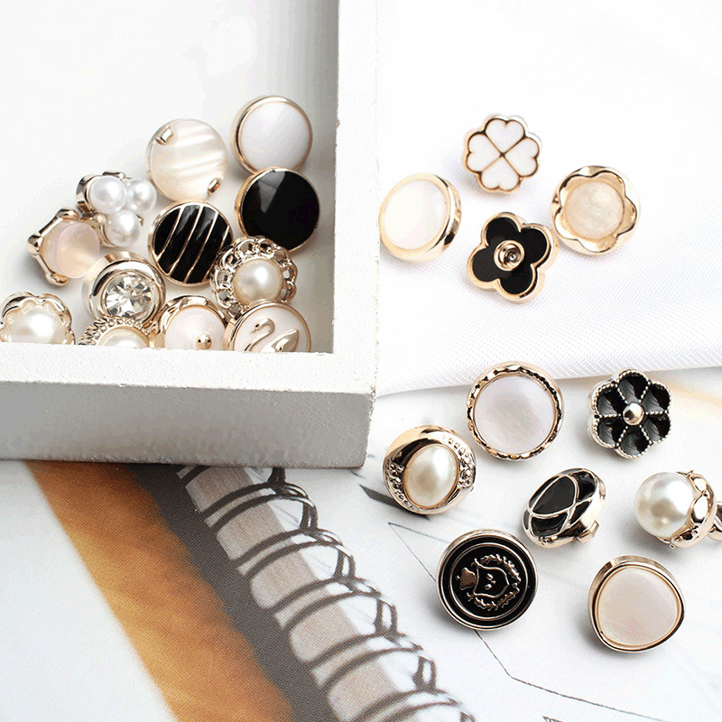 Pearl Button Plastic Button Shirt Button Small Chanel Button Cardigan Clothes Hand Sewn Button Collar Decorative Buckle
