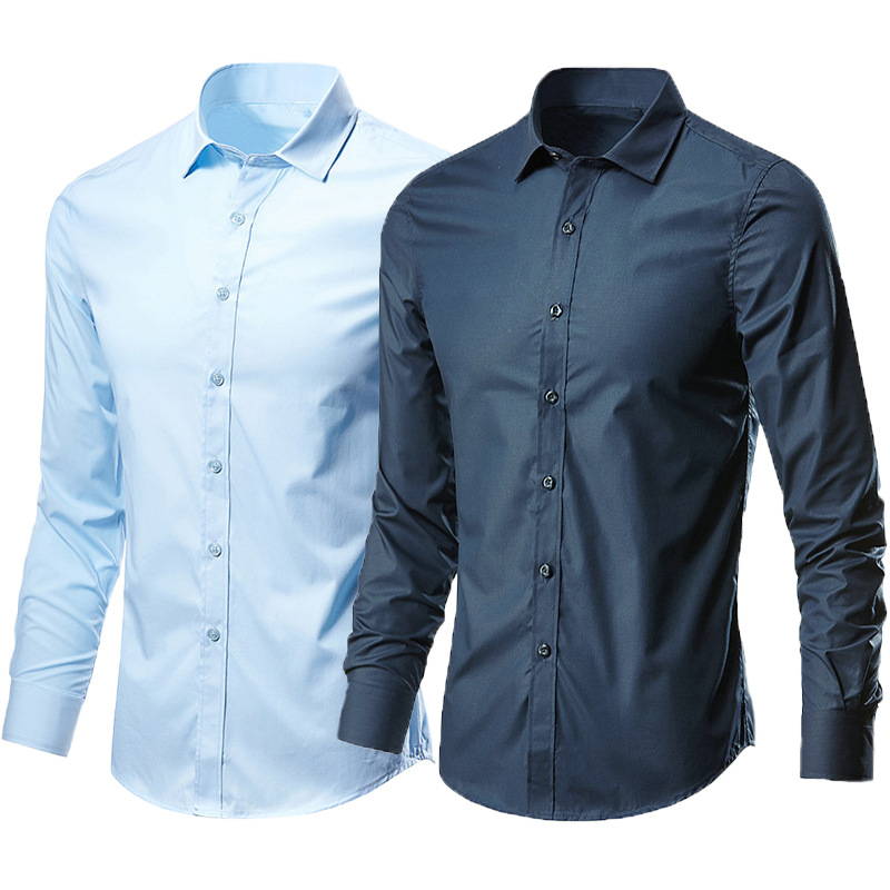 White Shirt Men's Long-sleeved Non-ironing Business Dress Slim-fit Korean Style Professional Working Men's White Casual Suit Shirt