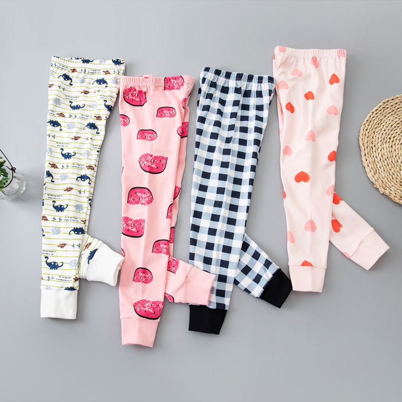 Children's autumn pants cotton pajamas small and medium-sized children's pants cotton pants solid color baby children's pants boys and girls single autumn pants wholesale