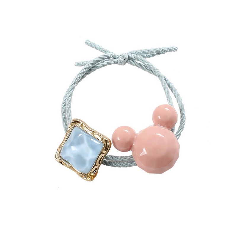 South Korea Dongdaemun Same Hair Rope Colorful Rubber Band Hair Rope Hair Rope Cyber Celebrant Colorful Mickey Hair Accessories