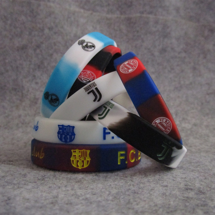 Football team Barcelona Liverpool Bayern AC Juventus Real Madrid sports bracelet silicone wristband fan accessories