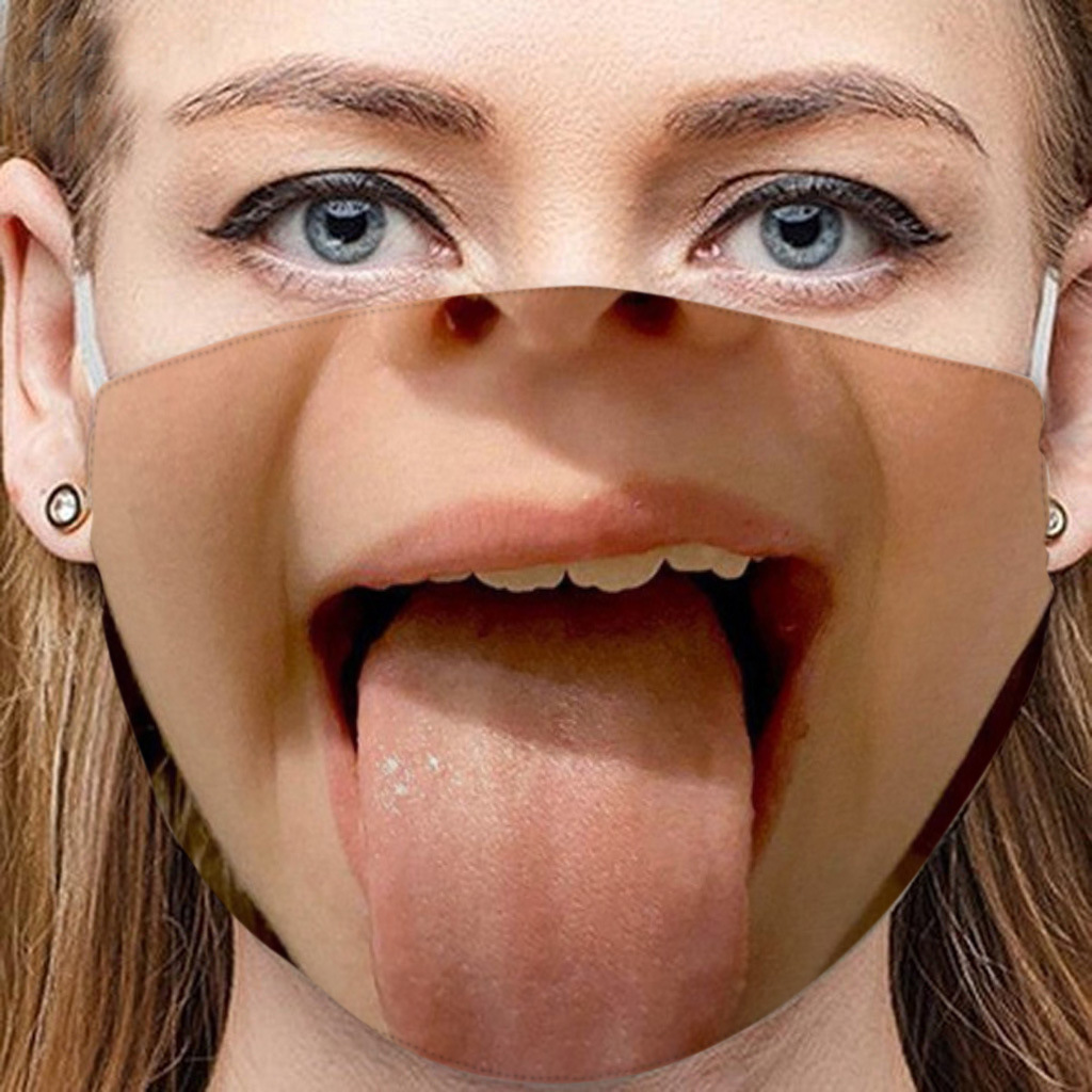 3D printing mask manufacturers cross-border foreign trade personalized cotton masks funny expression dust-proof Amazon adult masks