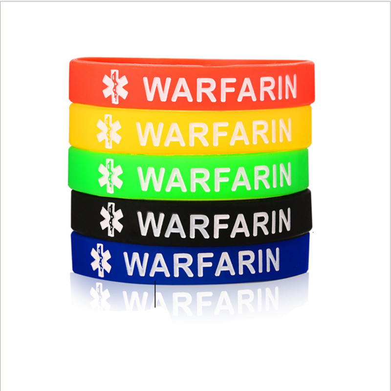 Type one 1 2 two diabetes warfarin medical alert silicone bracelet