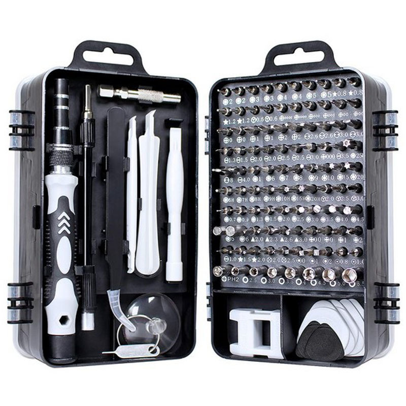Factory direct 115 one screwdriver set disassembly machine combination watch mobile phone disassembly and maintenance tools chrome alum