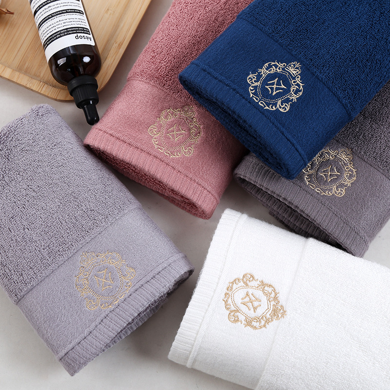 Thickened bamboo fiber towel hotel towel embroidery LOGO gift towel daily necessities towel a generation of hair