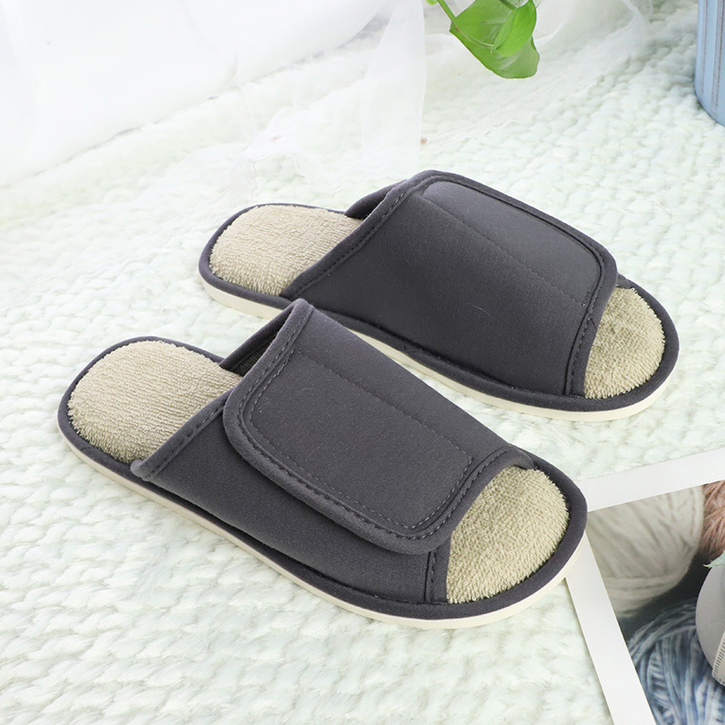 Factory production home autumn floor towel cloth front empty mother and child buckle couple flat slippers wholesale customization