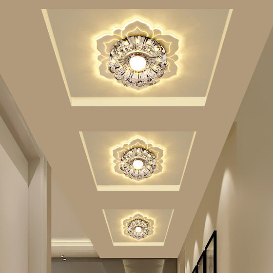 Creative led Corridor light aisle light modern minimalist Crystal hallway light ceiling spotlight household household balcony lamp