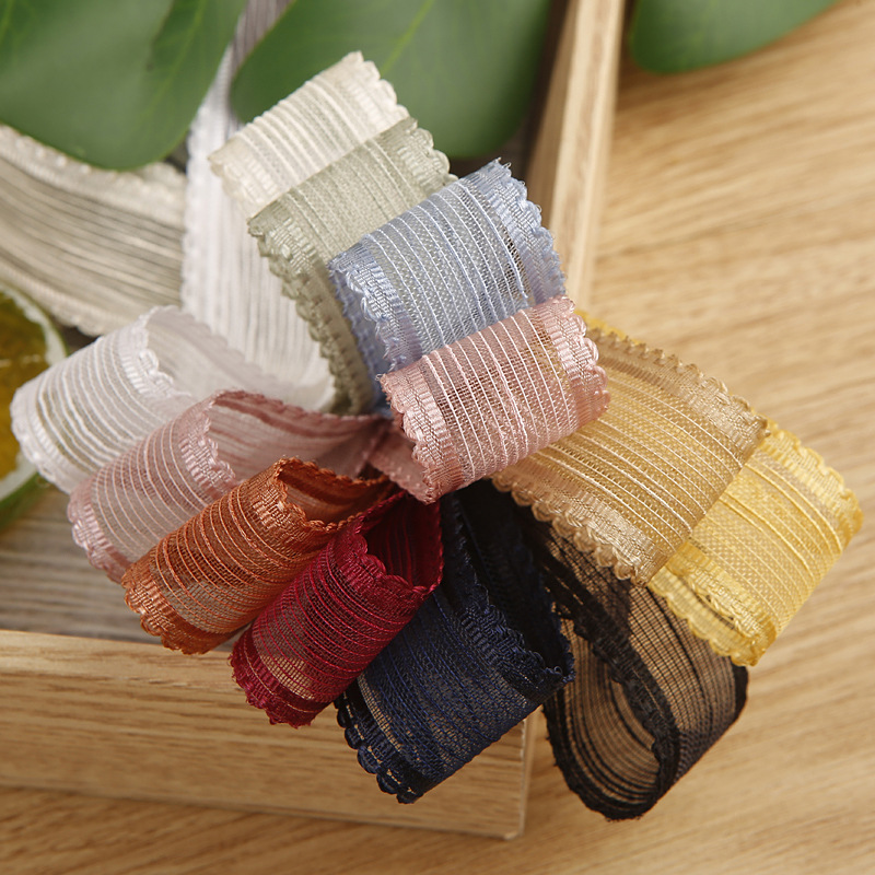 Lace striped hair accessories diy material clothing straw hat shoes flower gift box wedding bouquet ribbon
