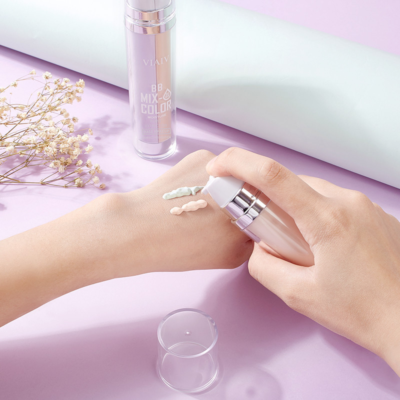 VIAIV two-color brightening beauty isolation BB cream double tube concealer moisturizing moisturizing protection two-in-one natural brightening