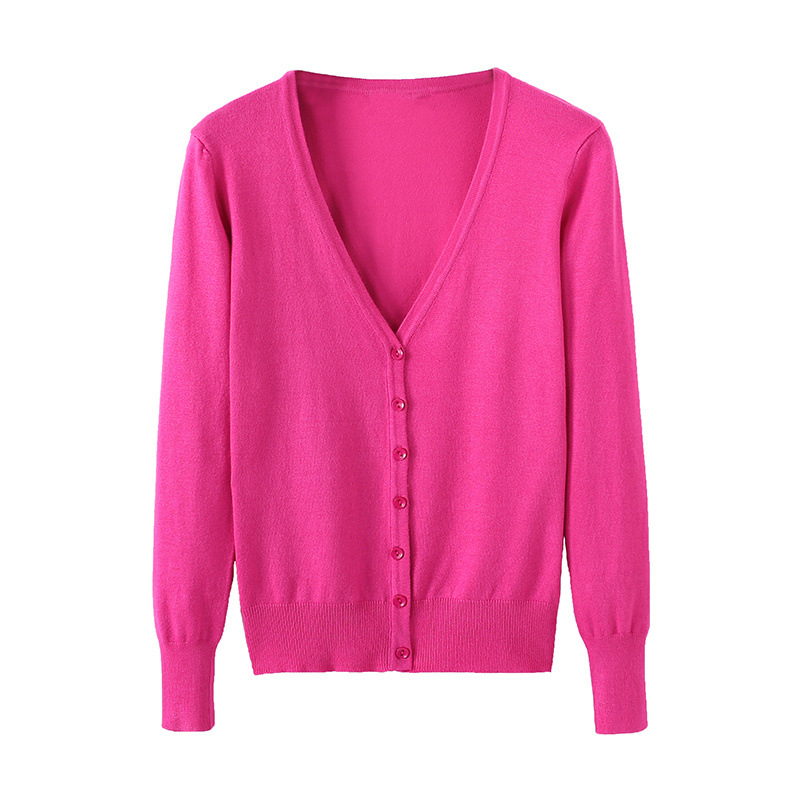Knitted Cardigan Women's Spring and Autumn Short Top Thin Sweater Small Shawl Coat Winter Base Shirt Summer Air-conditioning Shirt