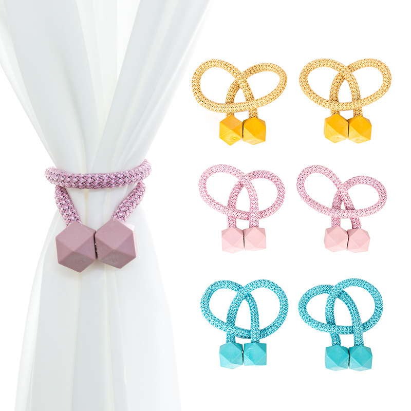 Curtain hole-free diamond polygon magnet curtain buckle ins modern minimalist Nordic style cube magnetic suction buckle