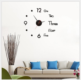 3d wall clock Amazon creative acrylic wall clock diy clock mute wall sticker clock factory supply
