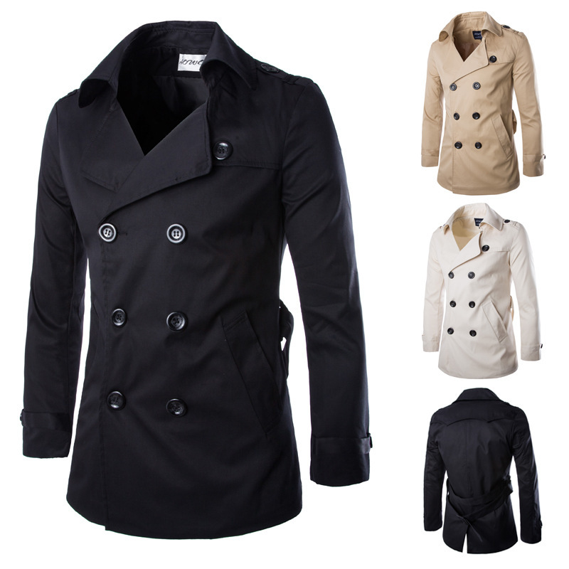 2020 new foreign trade Men's trench coat aowofs cotton double-breasted boutique coat British temperament Y016