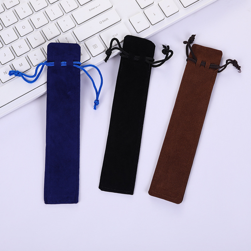 Crystal Pen Pen Bag Multicolor Double-sided Thickened Flannelette Bezel Pen Bag Gift Pen Packaging Bag for Bronzing logo