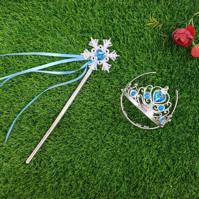 Factory Direct sales girl princess birthday gift ice snow Elsa princess plastic cane magic stick fairy stick suit