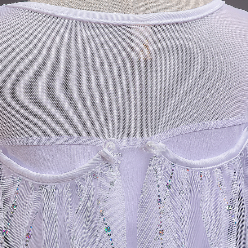 2021 New Frozen 2 Aisha princess dress sequined Halloween elsa white dress long sleeve foreign trade