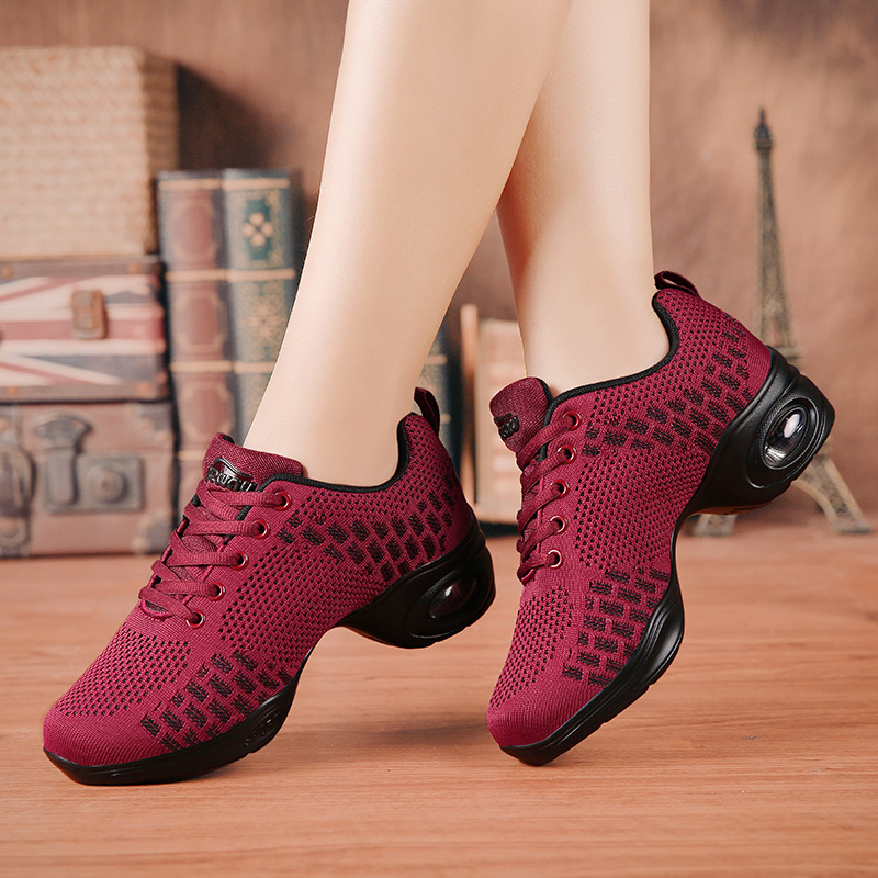 Square Dance Shoes Flying Woven Sailor Spring Ghost Step Dance Shoes Female Adult Square Dance Women's Shoes Soft Sole New Style