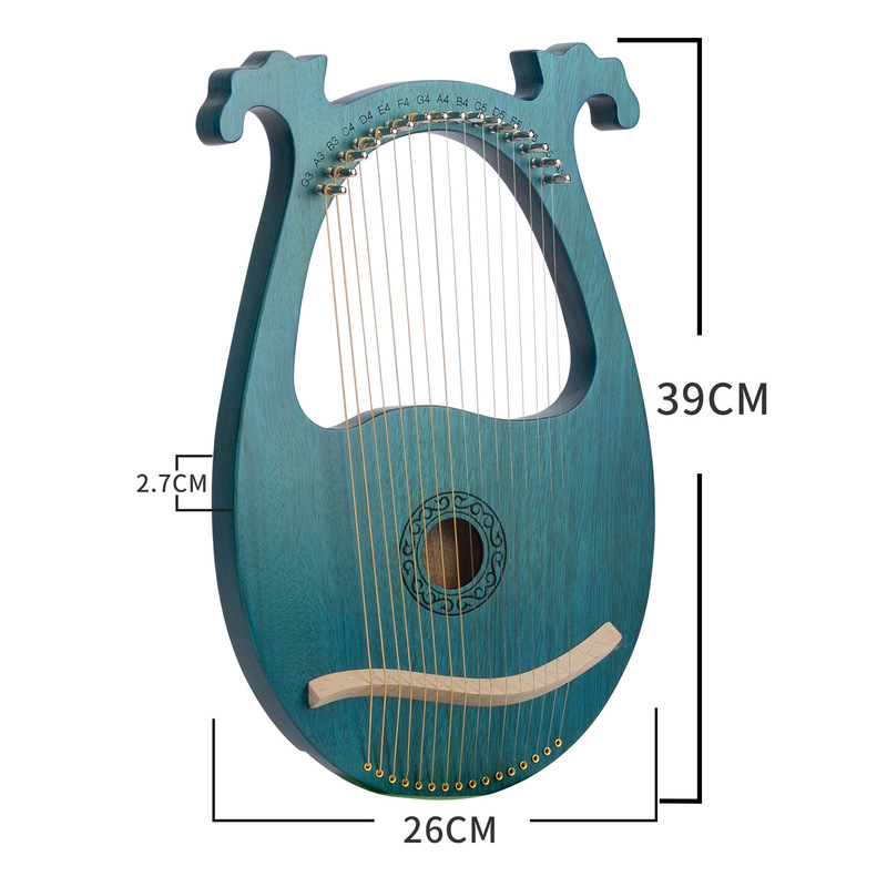 無垢材フルシングル 16 弦 19 弦リラハープポータブル小型リラハープ初心者楽器|undefined