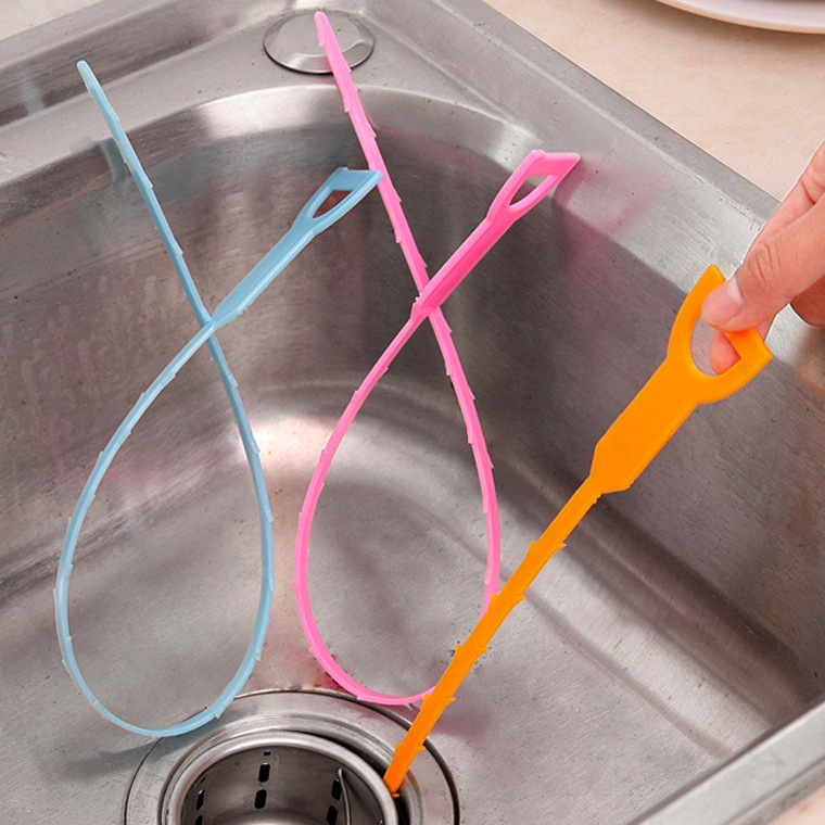 Smiley kitchen pipe dredge hook sewer toilet dredge household sink drainage anti-blocking cleaning hook